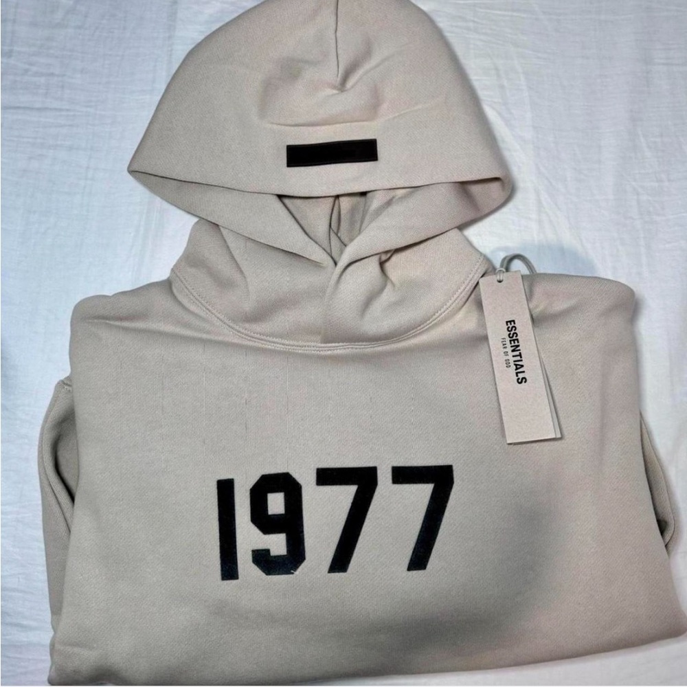 Essentials Cream Hoodie for Men